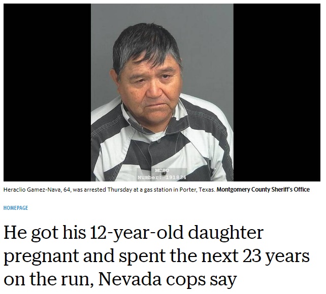 12歳娘を妊娠させた父親、23年の逃亡もついに逮捕（画像は『Miami Herald　2018年3月31日付「He got his 12-year-old daughter pregnant and spent the next 23 years on the run, Nevada cops say」（Montgomery County Sheriff’s Office）』のスクリーンショット）