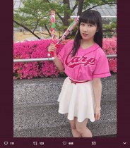 【エンタがビタミン♪】イコラブ山本杏奈　“カープ女子”コーデで観戦「次は勝つんじゃけ～」