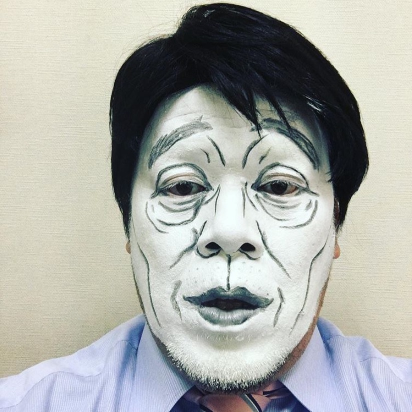 坂上本人も大爆笑した“顔マネ”（画像は『肉糞太郎　2018年5月12日付Instagram「＃激似顔マネ ＃坂上忍様」』のスクリーンショット）