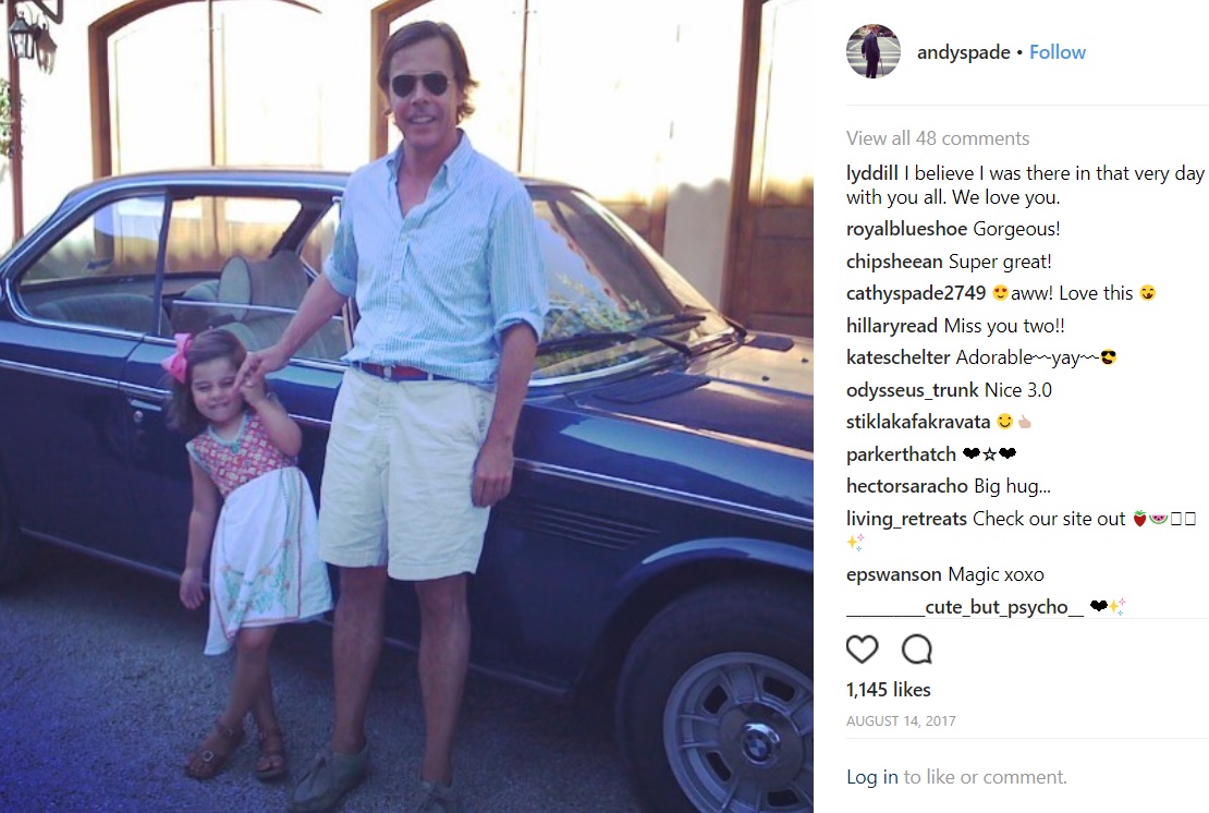 ひとり娘ベアトリックスさんの幼少期に、アンディさんと（画像は『Andrew Spade　2017年8月13日付Instagram』のスクリーンショット）