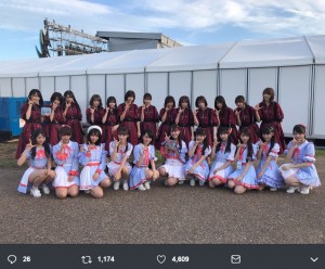 【エンタがビタミン♪】＝LOVE×欅坂46『イナズマロック フェス』で記念写真　「両グループ推しには堪らない」の声