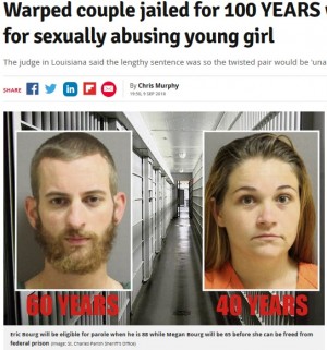 【海外発！Breaking News】未成年少女への性的虐待で20代夫婦、2人合わせて100年の懲役刑（米）