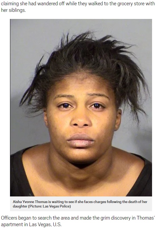 3歳娘がお漏らししたことに逆上した母、殺害し遺体を隠す（画像は『Metro　2018年8月31日付「Mum ‘killed daughter, 3, for wetting her pants then shoved her in duffel bag’」（Picture: Las Vegas Police）』のスクリーンショット）