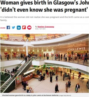 【海外発！Breaking News】妊娠に全く気付かなかった女性、デパートで突然の出産（英）