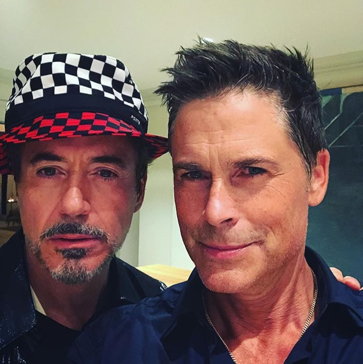 久々に旧交を温めたロバート・ダウニーJr.＆ロブ・ロウ（画像は『Rob Lowe　2018年9月29日付Instagram「Nothing beats a great night with an old friend.」』のスクリーンショット）