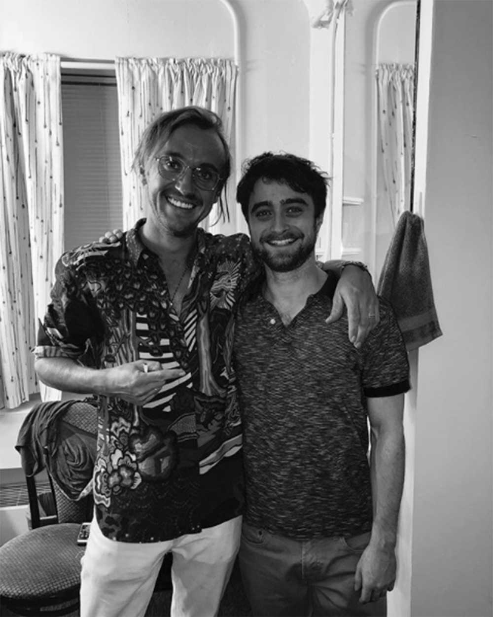 トム・フェルトンとダニエル・ラドクリフ、昨年10月の再会にて（画像は『Tom Felton　2018年10月4日付Instagram「Go see it. He’s fantastic as per ＠lifespanofafact」』のスクリーンショット）