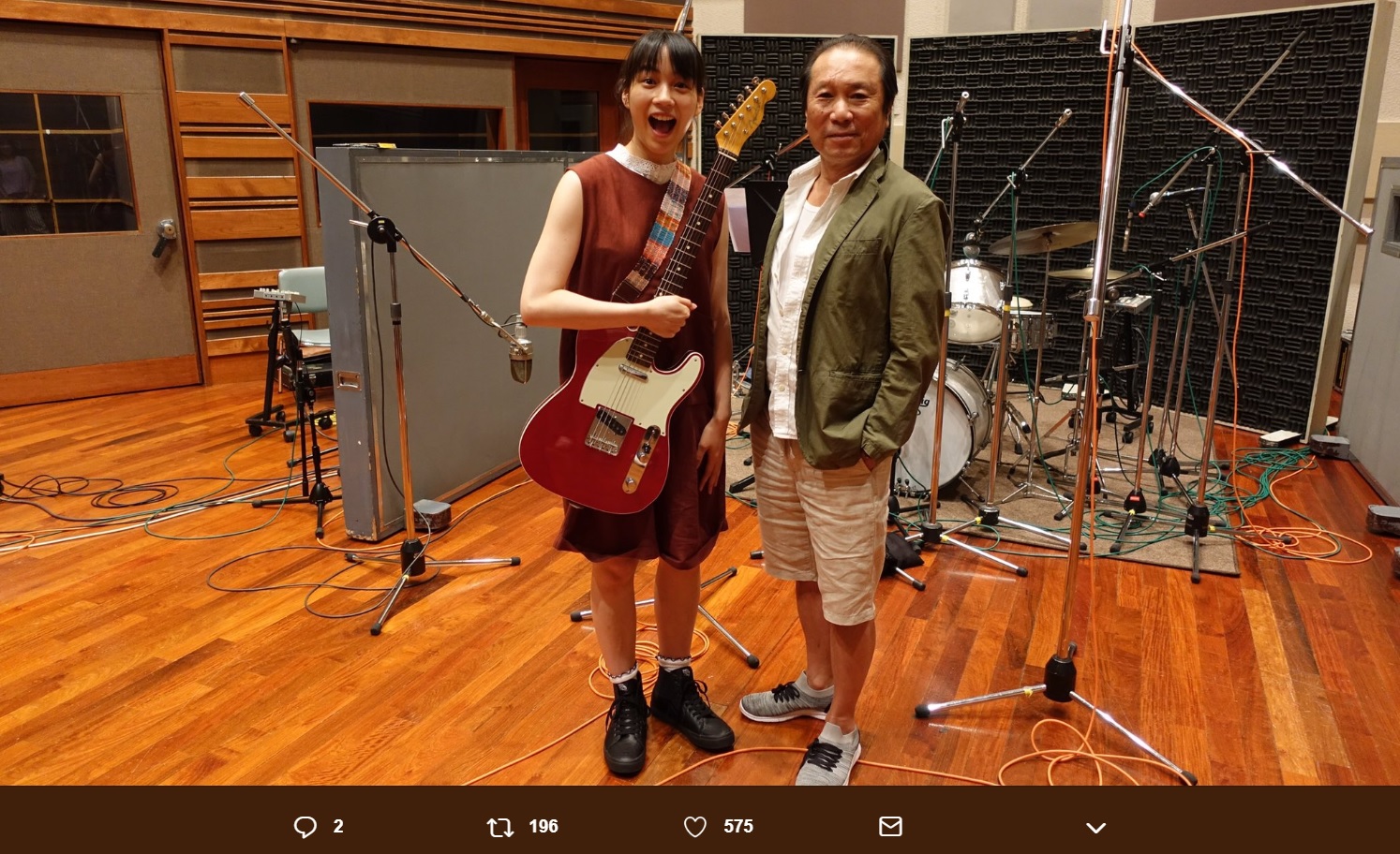 のんと近田春夫（画像は『近田春夫PROJECT2018　2018年11月1日付Twitter「「超冗談だからレコーディング裏話」」』のスクリーンショット）