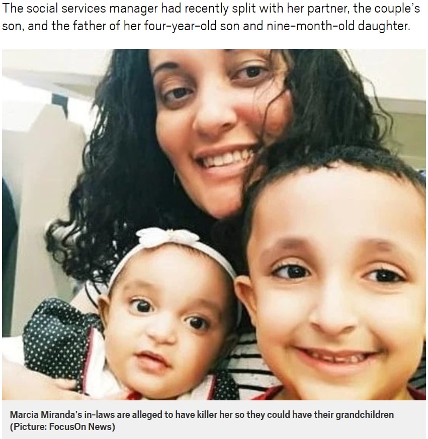 義理の両親に生き埋めにされた2児の母（中央）（画像は『Metro　2018年11月8日付「Couple ‘buried daughter-in-law alive in concrete’ to gain custody of grandkids」（Picture: FocusOn News）』のスクリーンショット）