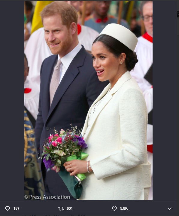 ヘンリー王子夫妻、英王室初の男性ナニーを起用か（画像は『Kensington Palace　2019年3月11日付Twitter「On ＃CommonwealthDay The Duke and Duchess of Cambridge and The Duke and Duchess of Sussex joined The Queen and Members of the ＠RoyalFamily for the Commonwealth Day Service at Westminster Abbey.」』のスクリーンショット）