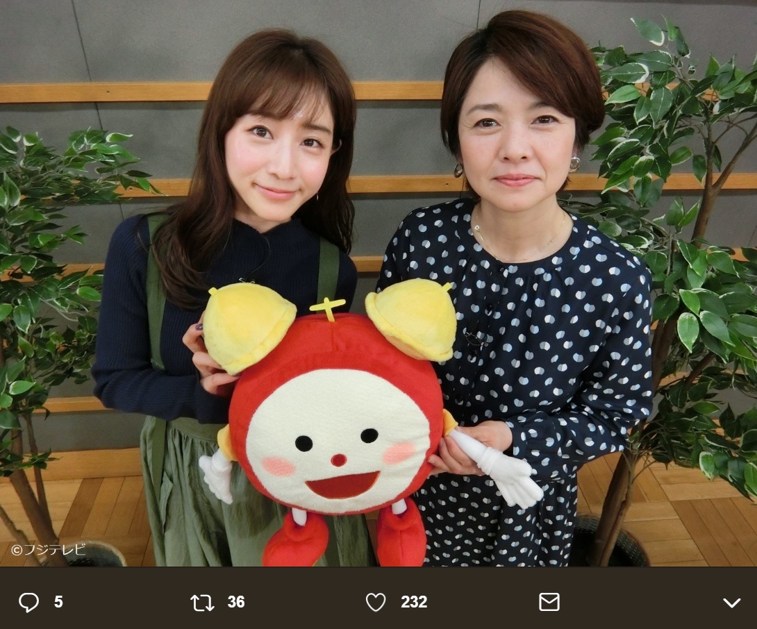 田中みな実と西山喜久恵アナ（画像は『めざましテレビ　2019年3月22日付Twitter「「キクエがキクヨ！」には、あす最終回を迎えるオトナの土ドラ「絶対正義」から田中みな実さんが登場♪」』のスクリーンショット）