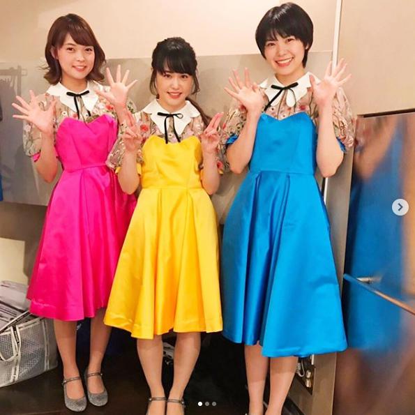 NegiccoのKaede、Nao☆、Megu（画像は『Negicco Nao☆　2019年6月2日付Instagram「Negicco LIVE ＆ LIFE＠O-EASTありがとうございました」』のスクリーンショット）