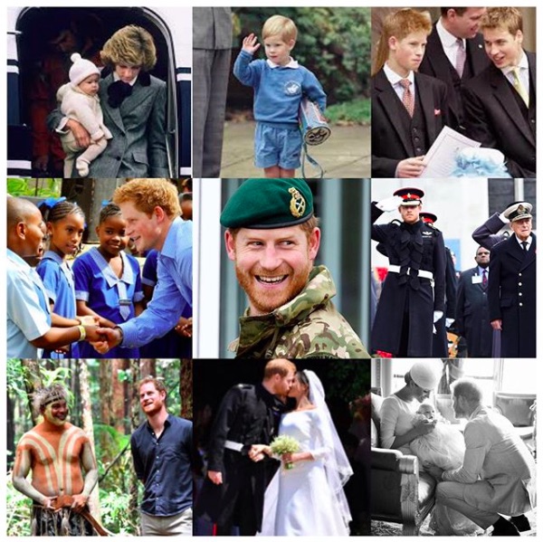 コラージュ写真には未公開の家族ショットも（画像は『The Duke and Duchess of Sussex　2019年9月15日付Instagram「Wishing a very happy birthday to His Royal Highness Prince Harry, The Duke of Sussex!」』のスクリーンショット）