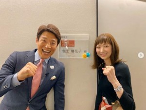 松岡修造と池江璃花子（画像は『Rikako Ikee　2020年2月18日付Instagram「明日夜、報道ステーションで放送予定です！」』のスクリーンショット）