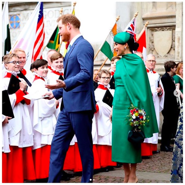 新団体名を公表したヘンリー王子・メーガン妃（画像は『The Duke and Duchess of Sussex　2020年3月9日付Instagram「This afternoon, The Duke and Duchess of Sussex attended the annual Commonwealth Service at Westminster Abbey on Commonwealth Day, alongside Her Majesty The Queen and Members of The Royal Family.」』のスクリーンショット）