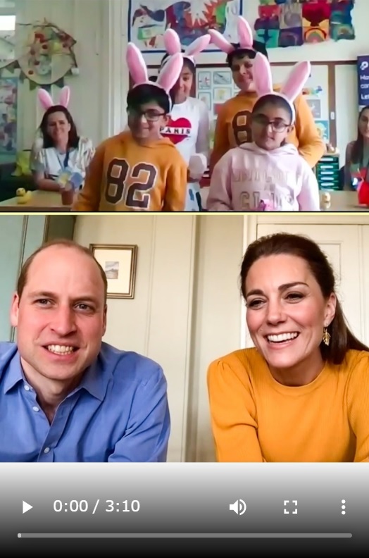 子供達と交流するウィリアム王子・キャサリン妃夫妻（画像は『Kensington Palace　2020年4月8日付Instagram「In conversation with...Casterton Primary Academy」』のスクリーンショット）