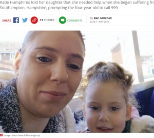 【海外発！Breaking News】「ママ心配しないで！」4歳児の娘が緊急コール　喘息発作で倒れたママの命を救う（英）
