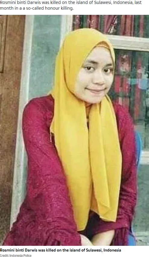 兄2人に殺害された16歳の少女（画像は『The Sun　2020年6月2日付「PURE SAVAGERY Girl, 16, ‘hacked to death with machete by her two brothers after confessing to affair with 45-year-old relative’」（Credit: Indonesia Police）』のスクリーンショット）