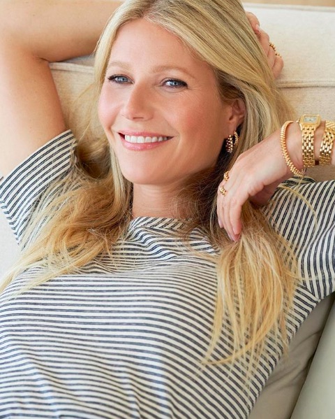 仰天ネームのキャンドル第2弾を発売したグウィネス・パルトロウ（画像は『Gwyneth Paltrow　2019年5月5日付Instagram「Today on ＠goop we launch the ＃glabel core collection, comfortable, trend proof basics, touch of feminine, touch of edge, like the ＠cartier pieces I got to wear in the shoot」』のスクリーンショット）