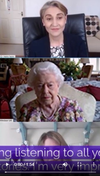 Zoomによる公務を初めて行ったエリザベス女王（画像は『The Royal Family　2020年6月11日付Instagram「To mark Carers Week 2020」』のスクリーンショット）