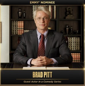 アンソニー・ファウチ医師に扮したブラッド・ピット（画像は『Saturday Night Live　2020年7月29日付Instagram「Congratulations to Brad Pitt on the Emmy nomination !!」』のスクリーンショット）