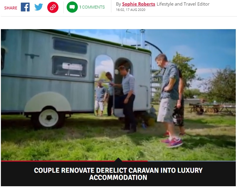 キャンピングカーのイメージ画像（画像は『Daily Star　2020年8月17日付「Family on caravan trip find heartwarming letter tucked away in hidden drawer」』のスクリーンショット）
