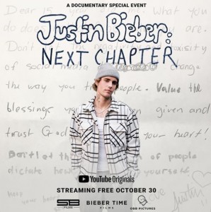 およそ30分のドキュメンタリー動画を公開したジャスティン（画像は『Justin Bieber　2020年10月29日付Instagram「Tomorrow ＃JBNextChapter ＠youtube」』のスクリーンショット）