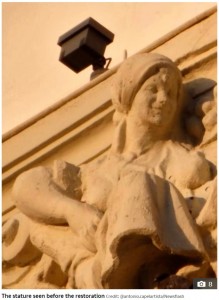 修復前の彫像（画像は『The Sun　2020年11月10日付「DISASTERPIECE World’s worst restoration leaves stunning Spanish sculpture looking like a gormless cartoon」（Credit: ＠antonio.capelartista/Newsflash）』のスクリーンショット）