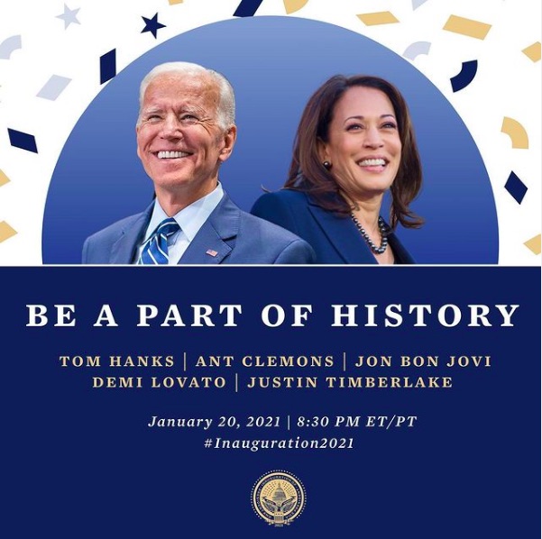 バイデン氏＆ハリス氏の就任式は今月20日に開催予定（画像は『Biden Inaugural Committee　2021年1月14日付Instagram「Following the historic inauguration of ＠joebiden and ＠kamalaharris, we will be hosting a special program at 8:30pm ET/PT!」』のスクリーンショット）