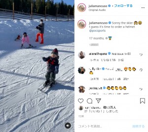 わずか1歳で上手にスキー板を操るソニー君（画像は『Julia Mancuso | Podcast Host　2020年12月27日付Instagram「Sonny the skier」』のスクリーンショット）
