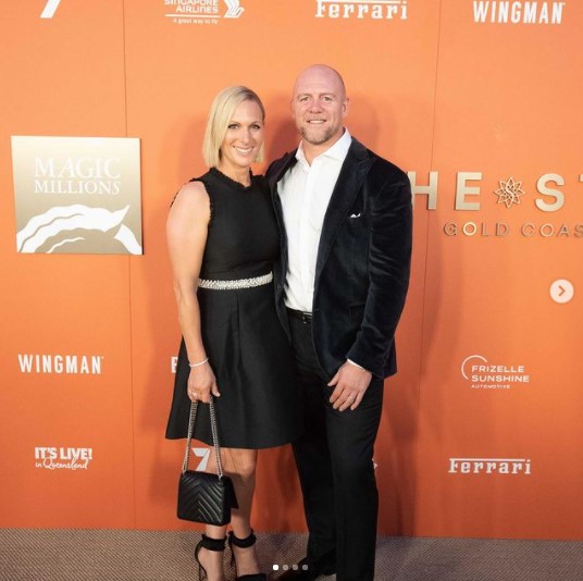 エリザベス女王の孫ザラさんと夫のマイク・ティンダルさん（画像は『Mike Tindall　2020年1月8日付Instagram「Such a good night last night to launch the ＠magicmillions」』のスクリーンショット）