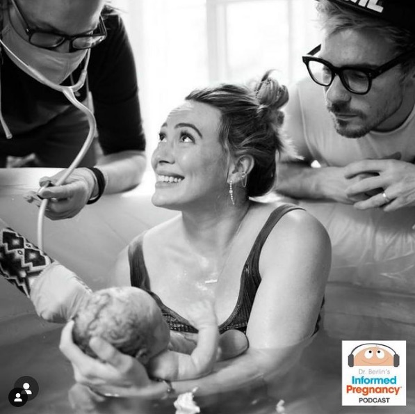 第3子も水中出産で（画像は『Hilary Duff　2021年4月16日付Instagram「Spoke with the amazing ＠doctorberlin again about my birth story with sweet Mae!」』のスクリーンショット）