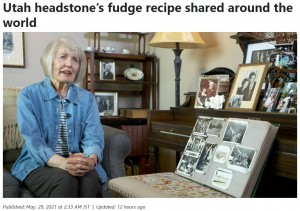 亡き父と母の思い出を振り返るジャニスさん（画像は『KKCO　2021年5月29日付「Utah headstone’s fudge recipe shared around the world」』のスクリーンショット）