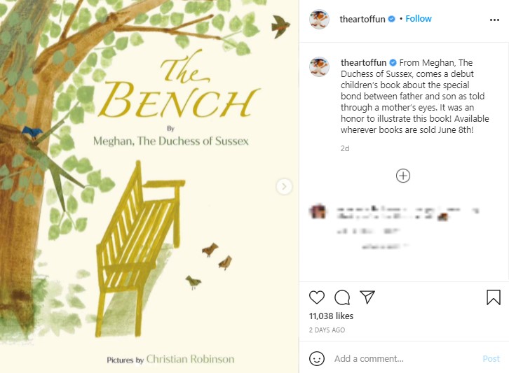 イラストレーターのクリスチャン・ロビンソンさんが絵を担当（画像は『Christian Robinson　2021年5月5日付Instagram「From Meghan, The Duchess of Sussex, comes a debut children’s book about the special bond between father and son as told through a mother’s eyes.」』のスクリーンショット）