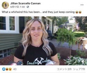 メディアのインタビューに応じるジリアンさん（画像は『Jillian Scarcello Cannan　2021年6月17日付Facebook「What a whirlwind this has been… and they just keep coming」』のスクリーンショット）