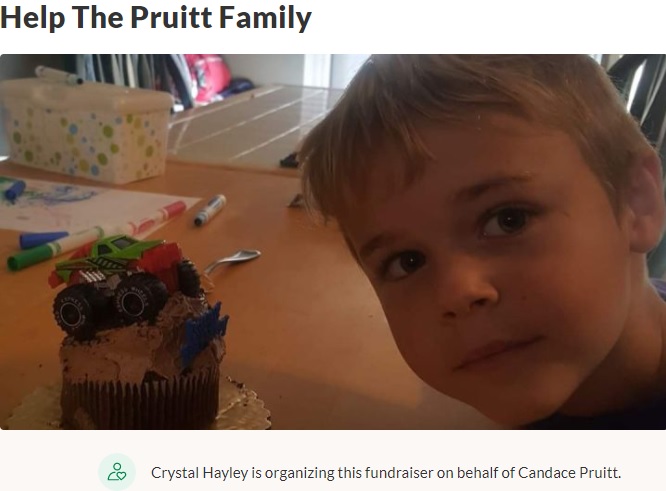 「原発性アメーバ性髄膜脳炎」で亡くなった7歳男児（画像は『GoFundMe　2021年8月4日付「Help The Pruitt Family」』のスクリーンショット）