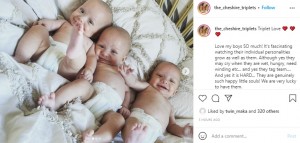 生後5か月となり笑顔や個性が！（画像は『Gina Dewdney- Triplet Mama　2021年9月30日付Instagram「Triplet Love」』のスクリーンショット）