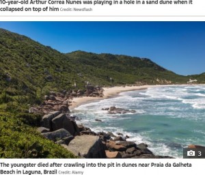 事故が起きたビーチ（画像は『The Sun　2021年8月31日付「TRAGIC END Warning as boy, 10, dies after being buried alive in hole he dug in sand dunes while playing with pals」（Credit: Alamy）』のスクリーンショット）