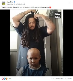 【海外発！Breaking News】がんの息子のため、頭を丸刈りにした父「一緒に乗り越える。強くあれ！」の言葉に涙（米）＜動画あり＞