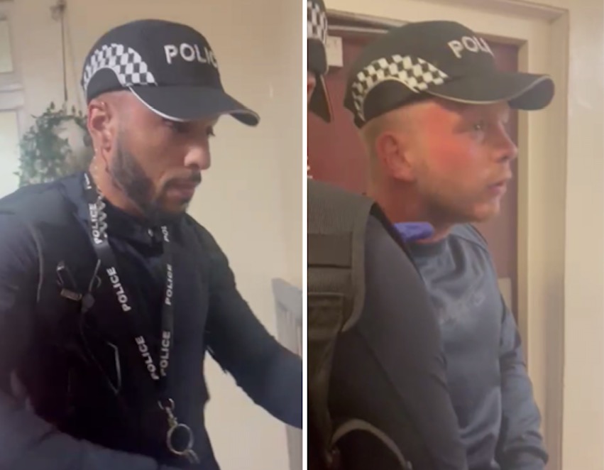 警察官になりすました2人の男（画像は『Metropolitan Police　2021年10月14日付「Video on social media appearing to show men impersonating police officers in east London」（Credit: Metropolitan Police）』のスクリーンショット）