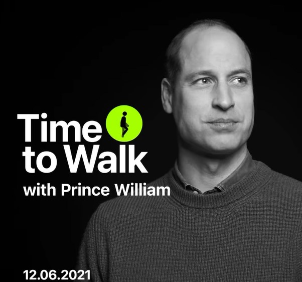 「Time to Walk」に出演したウィリアム王子（画像は『Apple Fitness+　2021年12月3日付Instagram「Coming December 6: Take a walk with Prince William」』のスクリーンショット）
