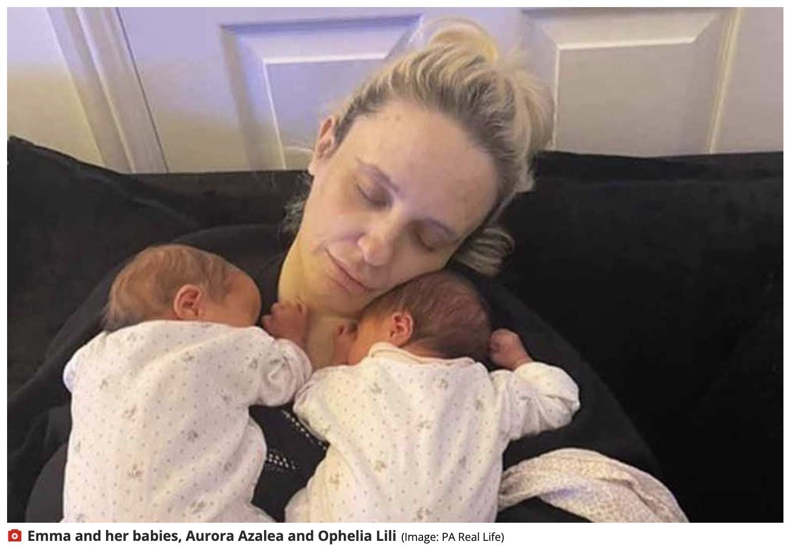 「もう赤ちゃんはできない」諦めていた女性が双子を出産（画像は『WalesOnline　2022年1月25日付「Mum experiences ‘vanishing twin syndrome’ - but they reappear and she delivers two healthy babies」（Image: PA Real Life）』のスクリーンショット）