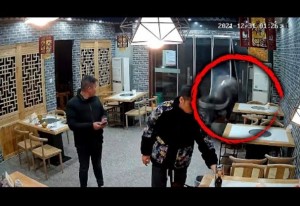 【海外発！Breaking News】水牛がレストランに侵入し猛突進、男性が一瞬で突き上げられる衝撃映像（中国）＜動画あり＞