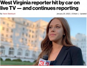 【海外発！Breaking News】生放送中に車にはねられた女性リポーター、立ち上ってそのまま中継を続ける（米）＜動画あり＞