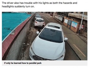 【海外発！Breaking News】縦列駐車がうまくできず、諦めて素手で引きずって駐車した男性（中国）＜動画あり＞