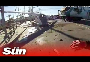 【海外発！Breaking News】列車衝突5秒前に墜落機からパイロットを救出　米ロス警察が衝撃映像公開＜動画あり＞