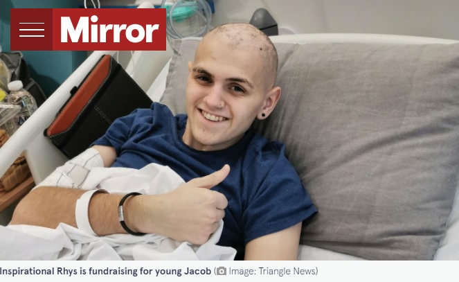 余命数か月という19歳男性（画像は『The Mirror　2022年1月25日付「Terminally-ill teen donates his life savings to help six-year-old beat cancer」（Image: Triangle News）』のスクリーンショット）