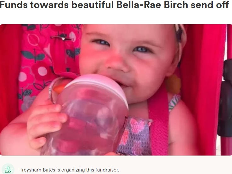 飼い犬に襲われて亡くなった女児（画像は『GoFundMe　2022年3月22日付「Funds towards beautiful Bella-Rae Birch send off」』のスクリーンショット）