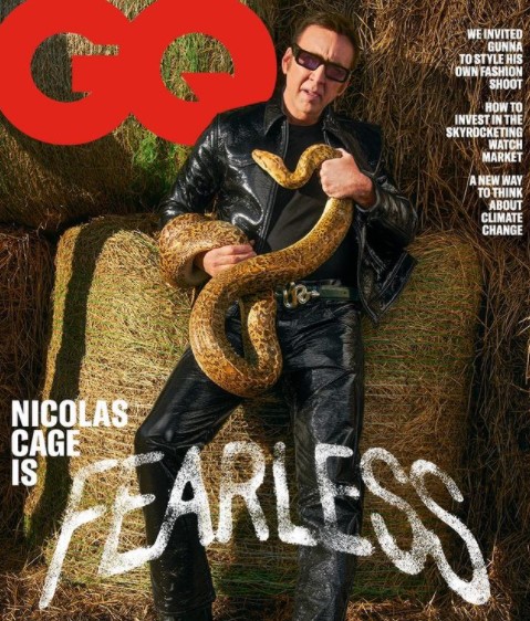 『GQ』誌の表紙を飾ったニコラス（画像は『GQ　2022年3月22日付Instagram「Presenting GQ’s April cover star: Nicolas Cage」』のスクリーンショット）