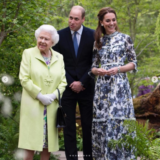 2019年にロンドンで開催した「チェルシー・フラワー・ショー」で（画像は『Duke and Duchess of Cambridge　2022年3月8日付Instagram「In this very special ＃PlatinumJubilee year, we celebrate Her Majesty The Queen and her historic 70 years of service on ＃IWD2022.」』のスクリーンショット）
