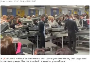 【海外発！Breaking News】保安検査に数時間待ちの列　スーツケースが散乱し大混乱の英マンチェスター空港＜動画あり＞